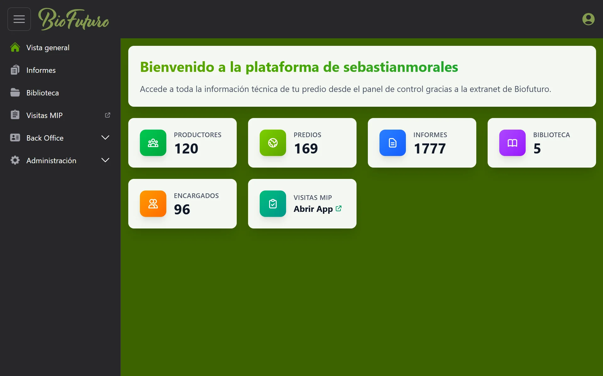 Biofuturo — Extranet de Clientes y Gestión MIP