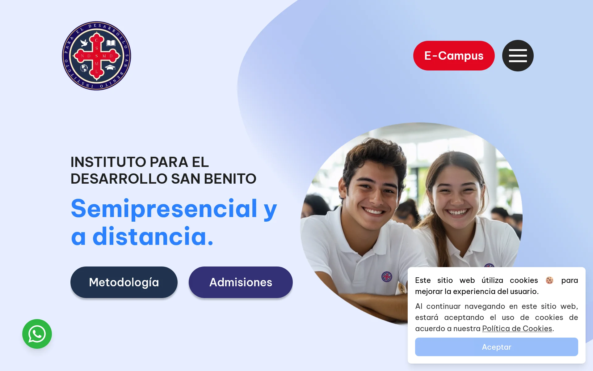 Interfaz de idsanbenito.com — Instituto San Benito Panamá
